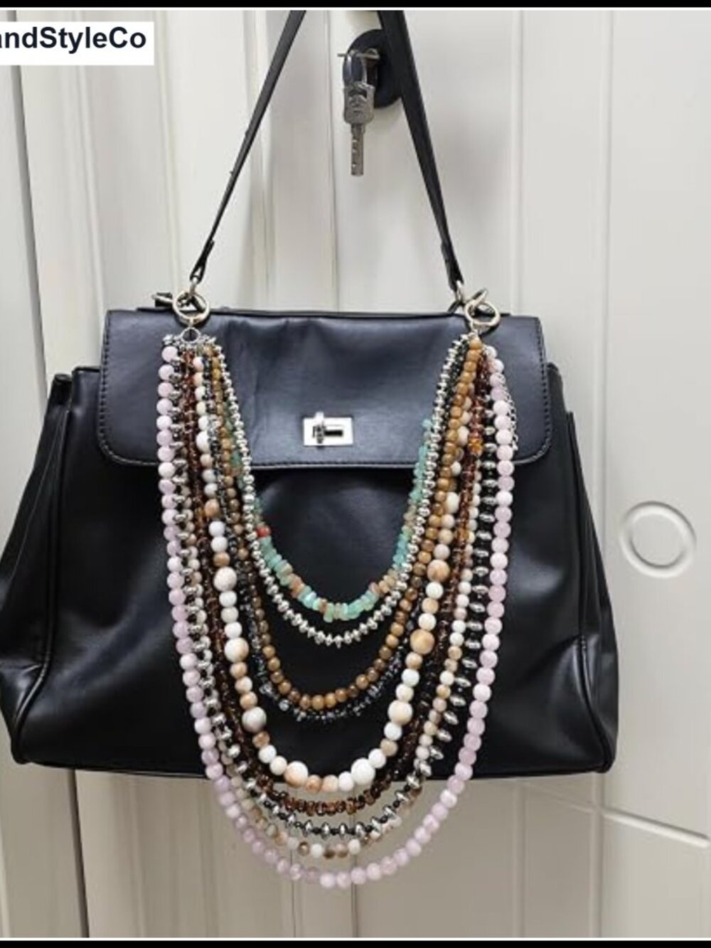 Bohemian Multi Layer Beaded Chain Keychain Bag Charm Purse Handbag Backpack